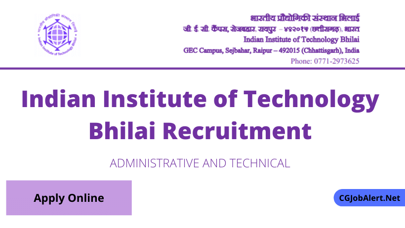 Indian Institute of Technology Bhilai Recruitment