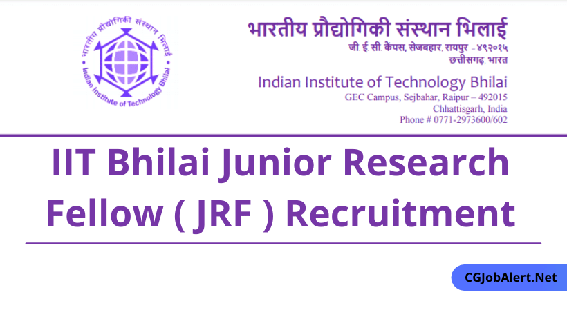 IIT Bhilai Junior Research Fellow (JRF) Recruitment