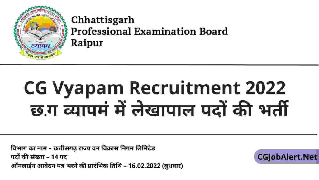 CG Vyapam Recruitment 2022