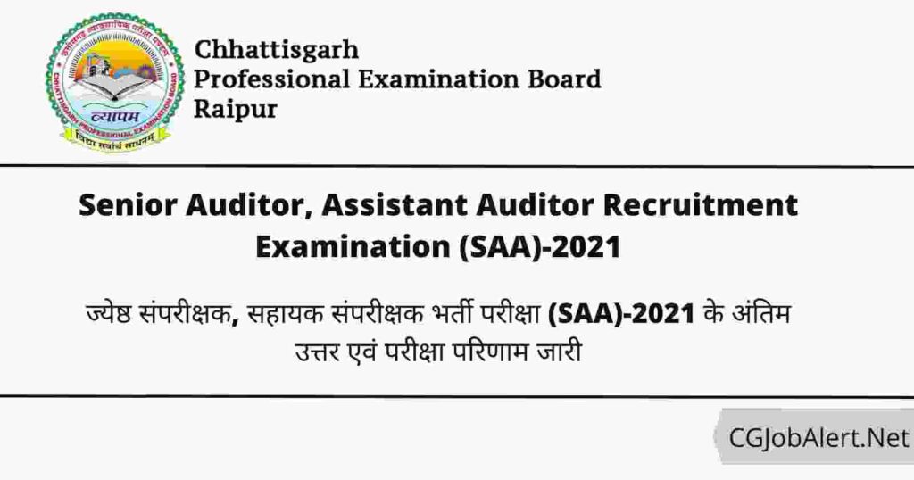 Senior Auditor, Assistant Auditor Recruitment Examination (SAA)-2021