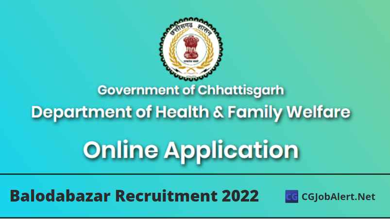 Medical and Health Officer Balodabazar Recruitment 2022