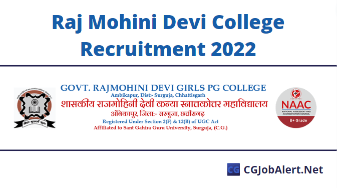 Raj Mohini Devi College Recruitment 2022