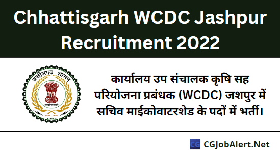 CG WCDC Jashpur Recruitment 2022