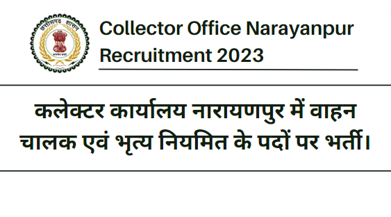 Collector Office Narayanpur Recruitment 2023