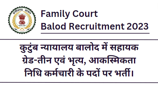 Family Court Balod Recruitment 2023