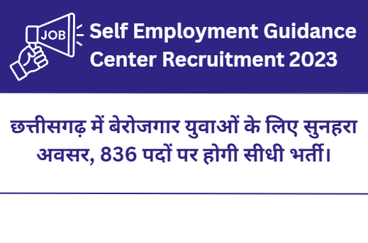 Self Employment Guidance Center Durg Recruitment 2023