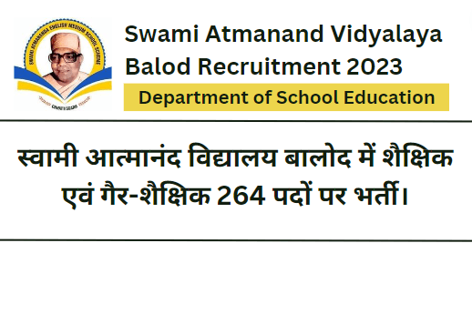 Swami Atmanand Vidyalaya Balod Recruitment 2023