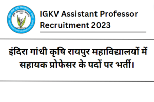 IGKV Assistant Professor Recruitment 2023